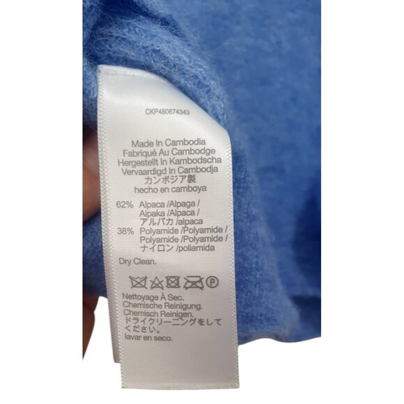 Madewell Ginny V-Neck Sweater Pullover Alpaca Blend Blue Heather Oasis NWT - Picture 6 of 10